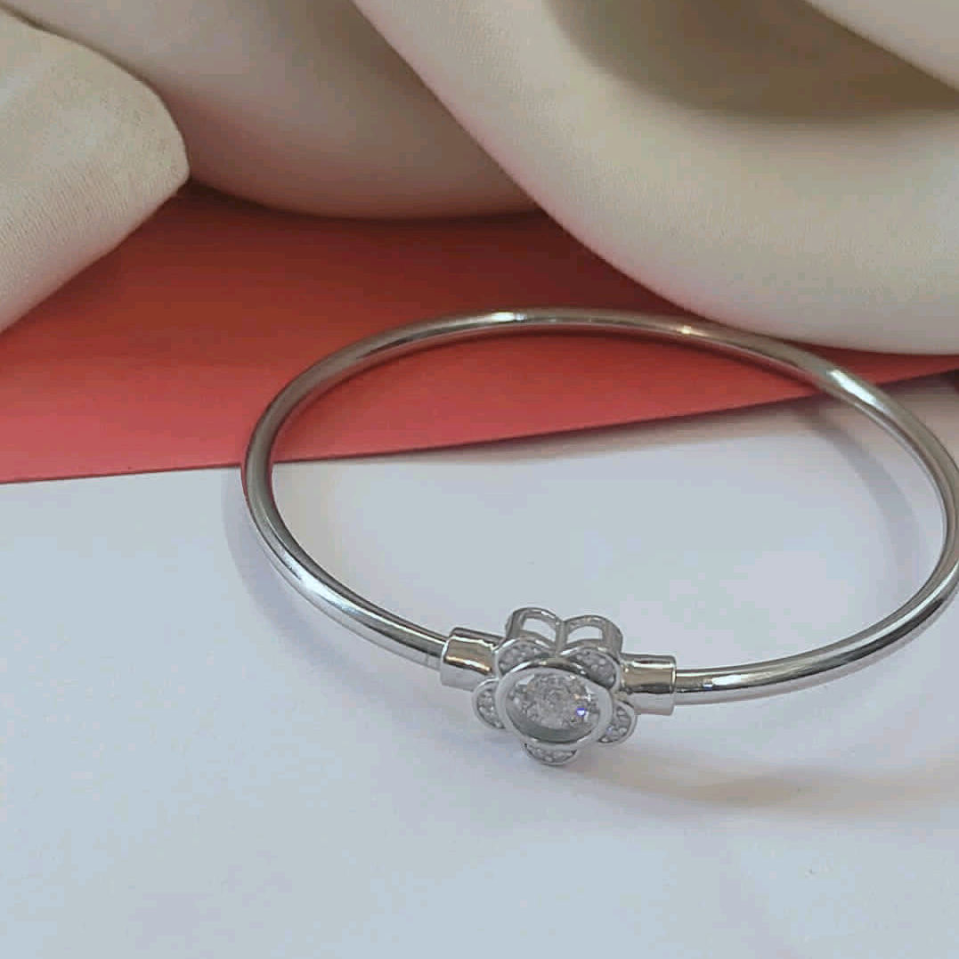 CZ Flower Silver Bracelet 